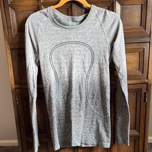 Lulu Grey Ombre Long-Sleeve Athletic Top